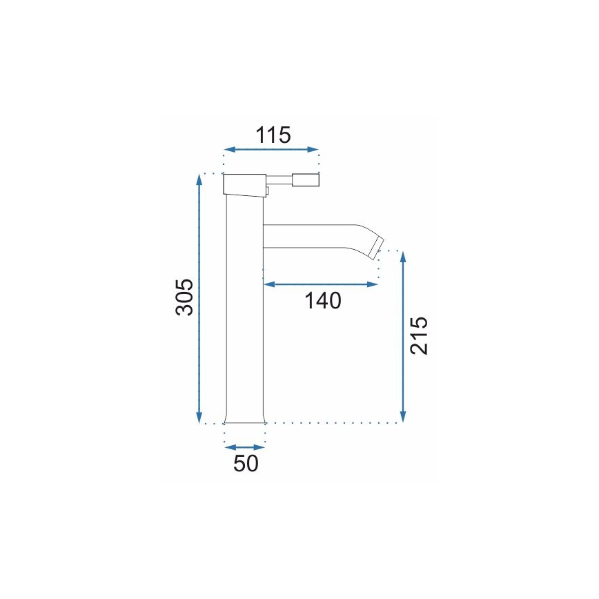 REA-B0027 - Wastafelmengkraan GRAF 30,5 cm glanzend chroom