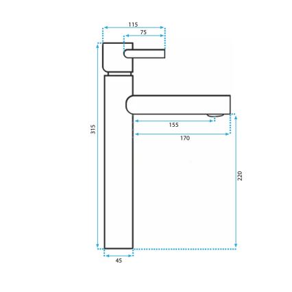 REA-B0229 - Mitigeur pour lavabo TESS 31,5 cm noir