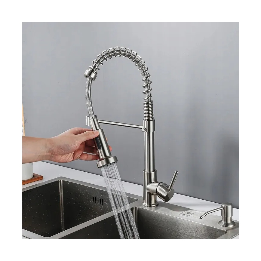 REA-B0417 - Keukenkraan met uittrekbare handdouche COLIN 42,5 cm nikkel