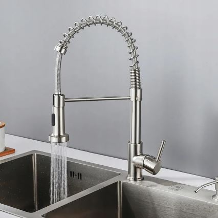 REA-B0417 - Mitigeur d'évier COLIN 42,5 cm avec douchette extractible nickel