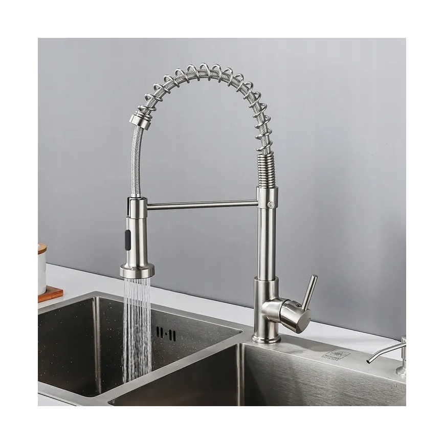 REA-B0417 - Mitigeur d'évier COLIN 42,5 cm avec douchette extractible nickel