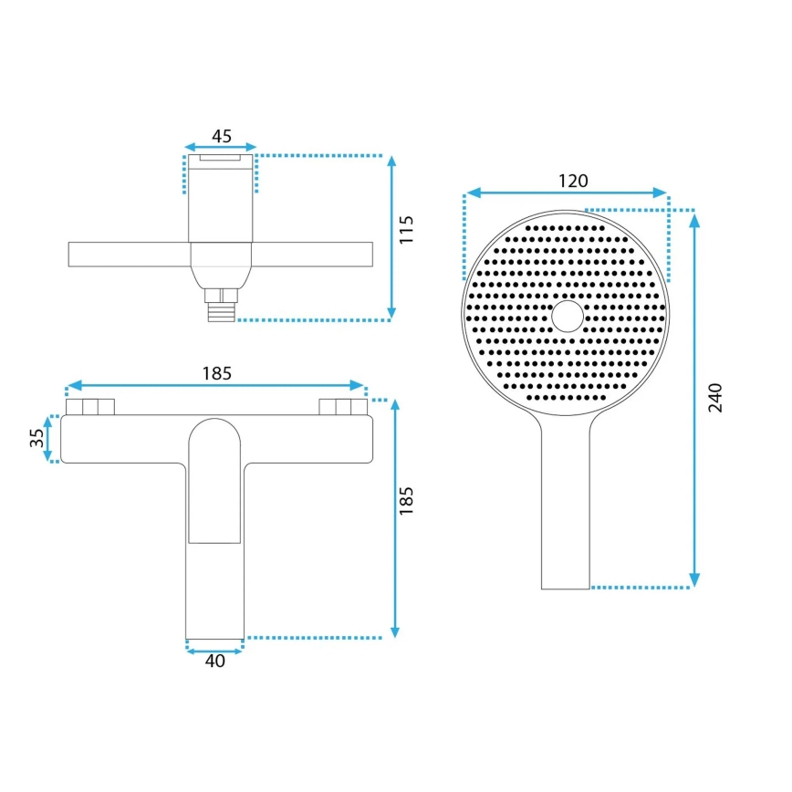 REA-B0492 - Badset AVALON geborsteld koper