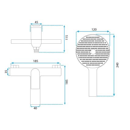 REA-B0492 - Kit de robinetterie pour baignoire AVALON, cuivre brossé