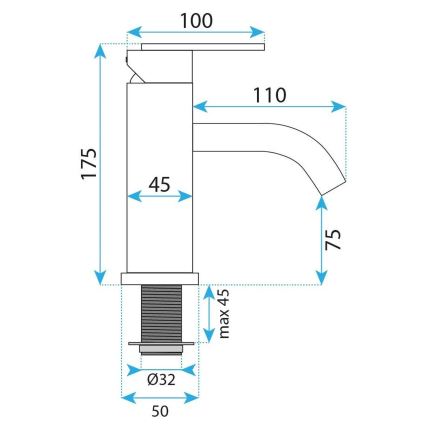REA-B0970 - Mitigeur de lavabo ONTARIO 17,5 cm finition cuivre brossé