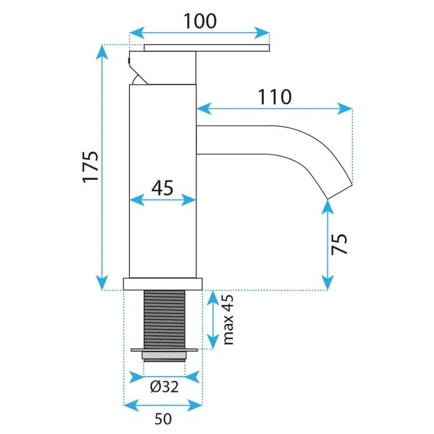 REA-B0970 - Mitigeur de lavabo ONTARIO 17,5 cm finition cuivre brossé