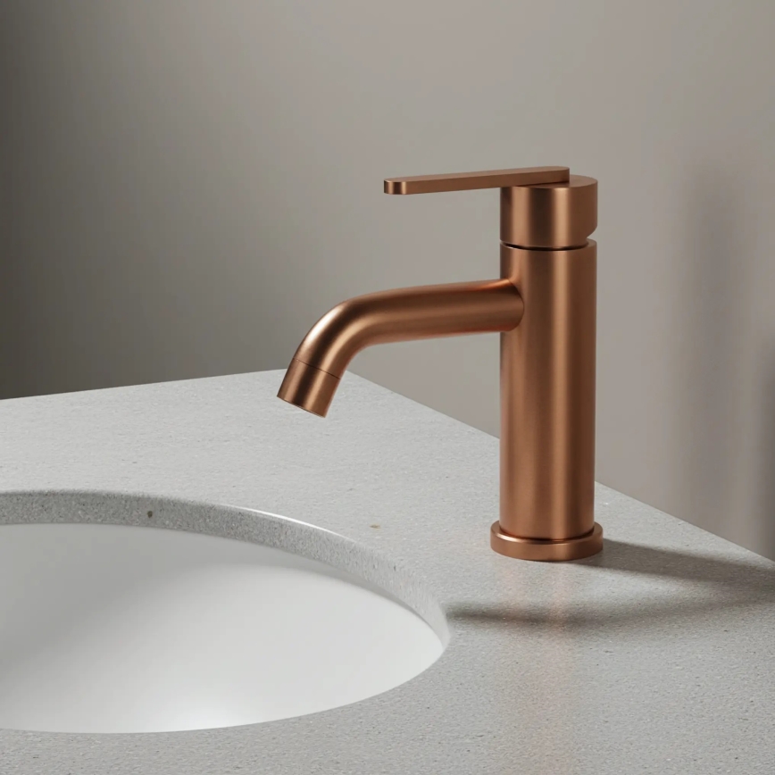 REA-B0970 - Wastafelmengkraan ONTARIO 17,5 cm geborsteld koper