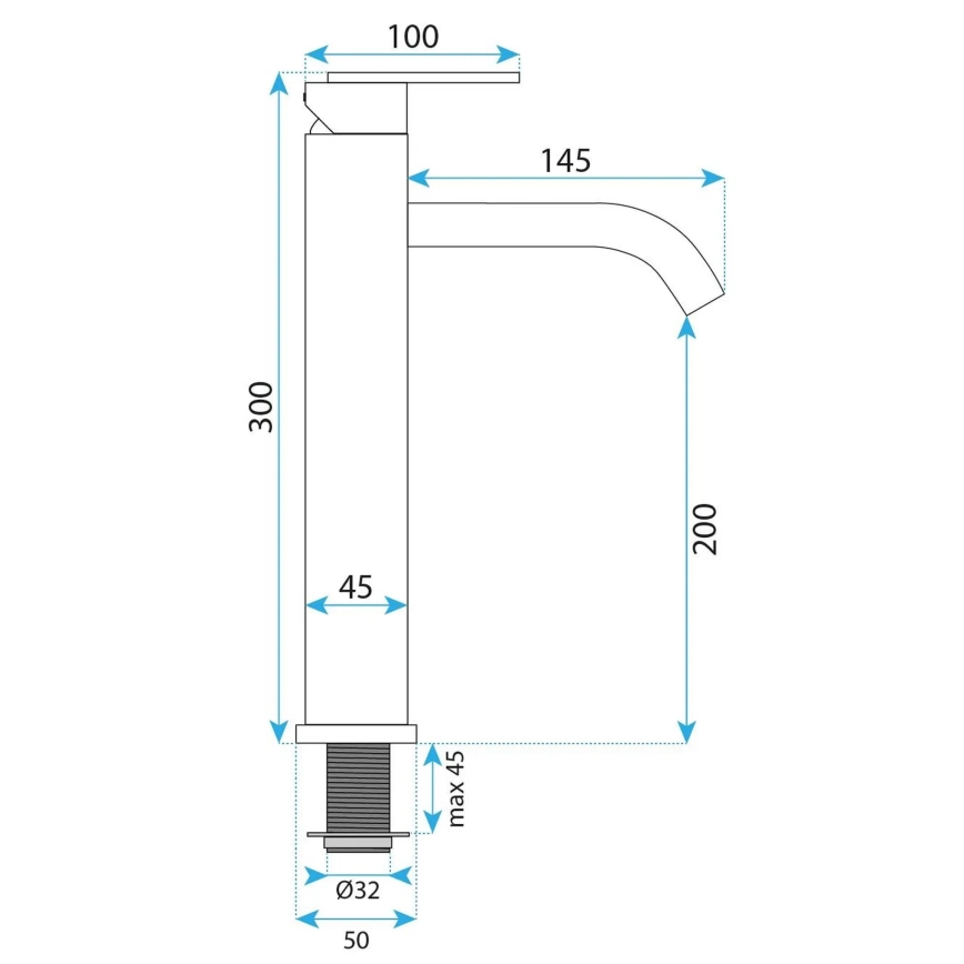 REA-B0971 - Mitigeur lavabo ONTARIO 30 cm, finition cuivre brossé