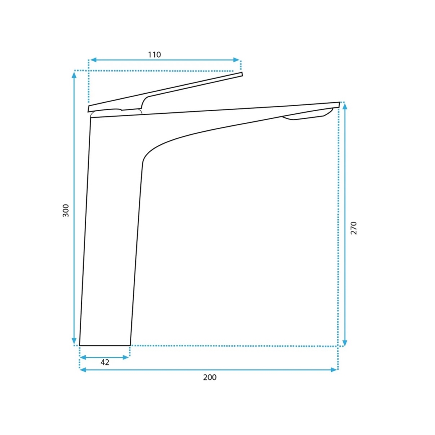 REA-B1126 - Wastafelkraan AVALON 30 cm zwart