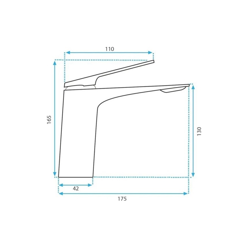 REA-B1178 - Mitigeur pour lavabo AVALON 16,5 cm chromé brillant