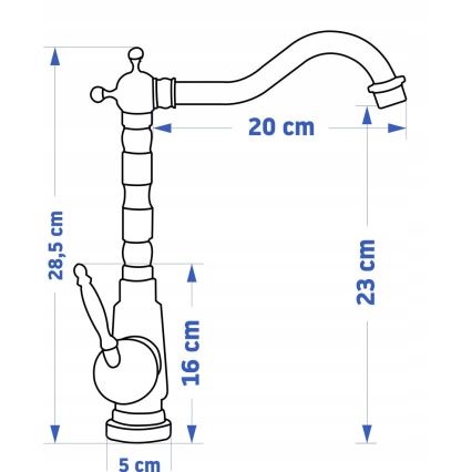 REA-B2150 - Mitigeur de lavabo BONA 28,5 cm, doré brossé