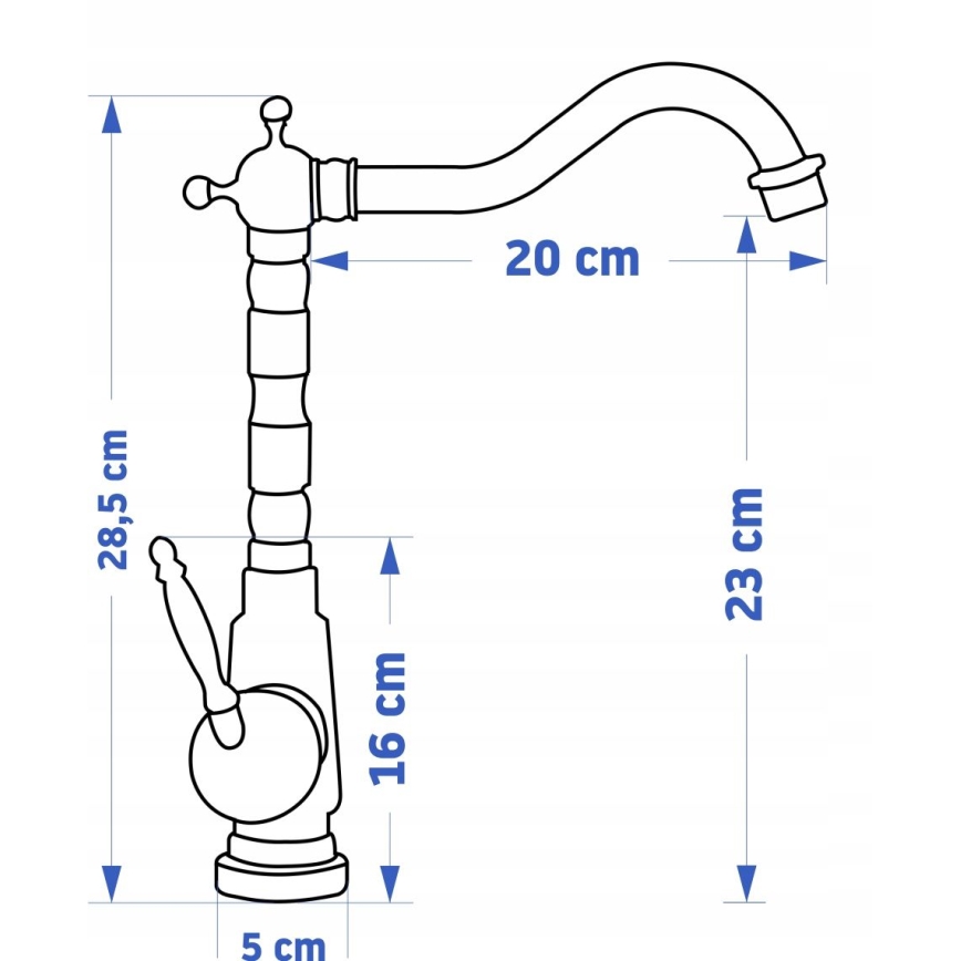 REA-B2150 - Mitigeur de lavabo BONA 28,5 cm, doré brossé