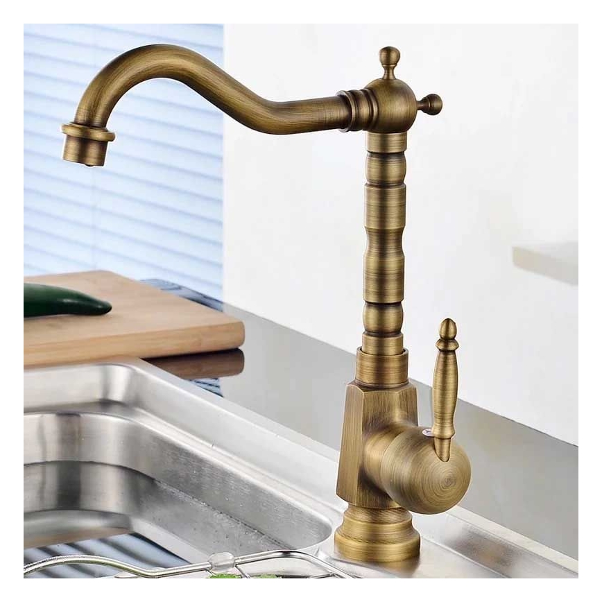 REA-B2150 - Wastafelmengkraan BONA 28,5 cm geborsteld goud