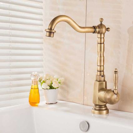 REA-B2150 - Wastafelmengkraan BONA 28,5 cm geborsteld goud