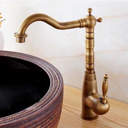 REA-B2150 - Wastafelmengkraan BONA 28,5 cm geborsteld goud