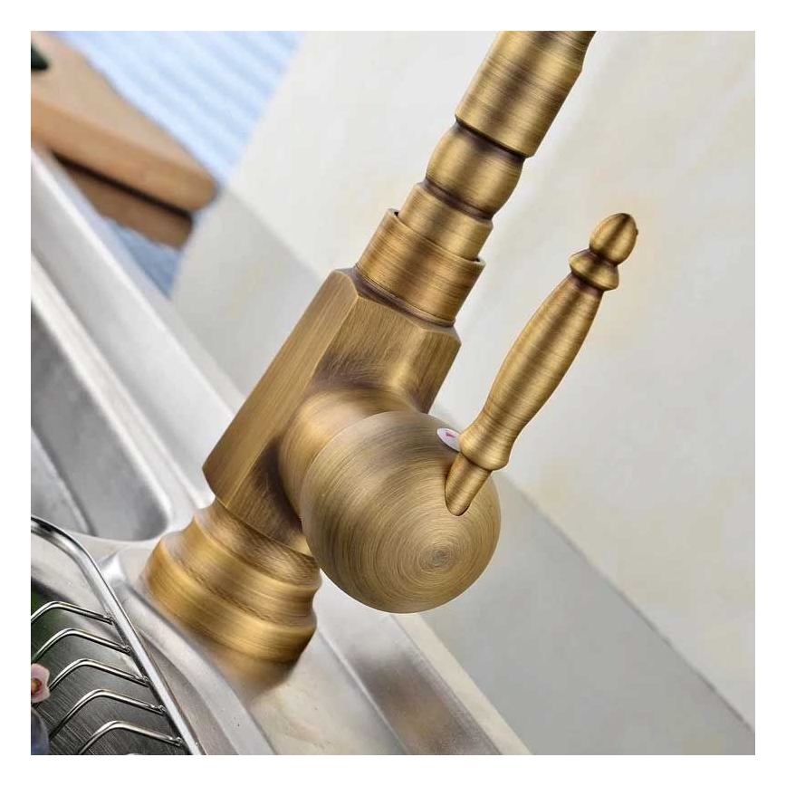 REA-B2150 - Wastafelmengkraan BONA 28,5 cm geborsteld goud