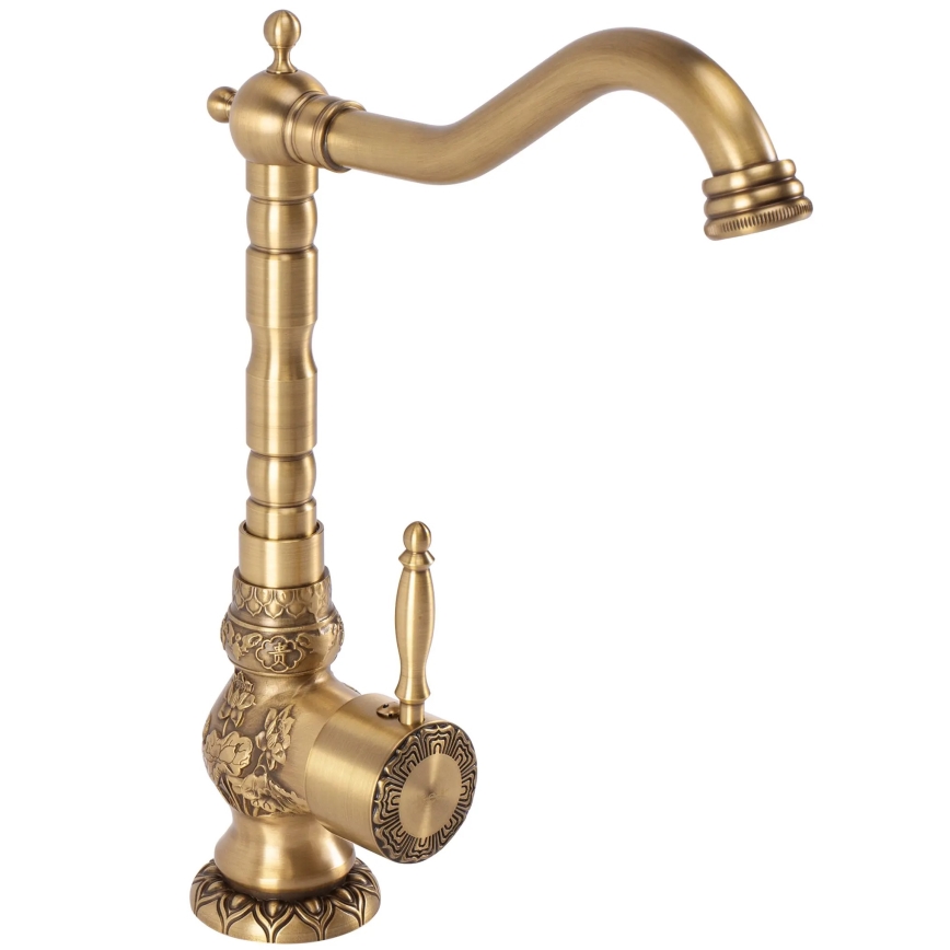 REA-B2500 - Mitigeur pour lavabo VENICE RETRO 32 cm, finition dorée brossée