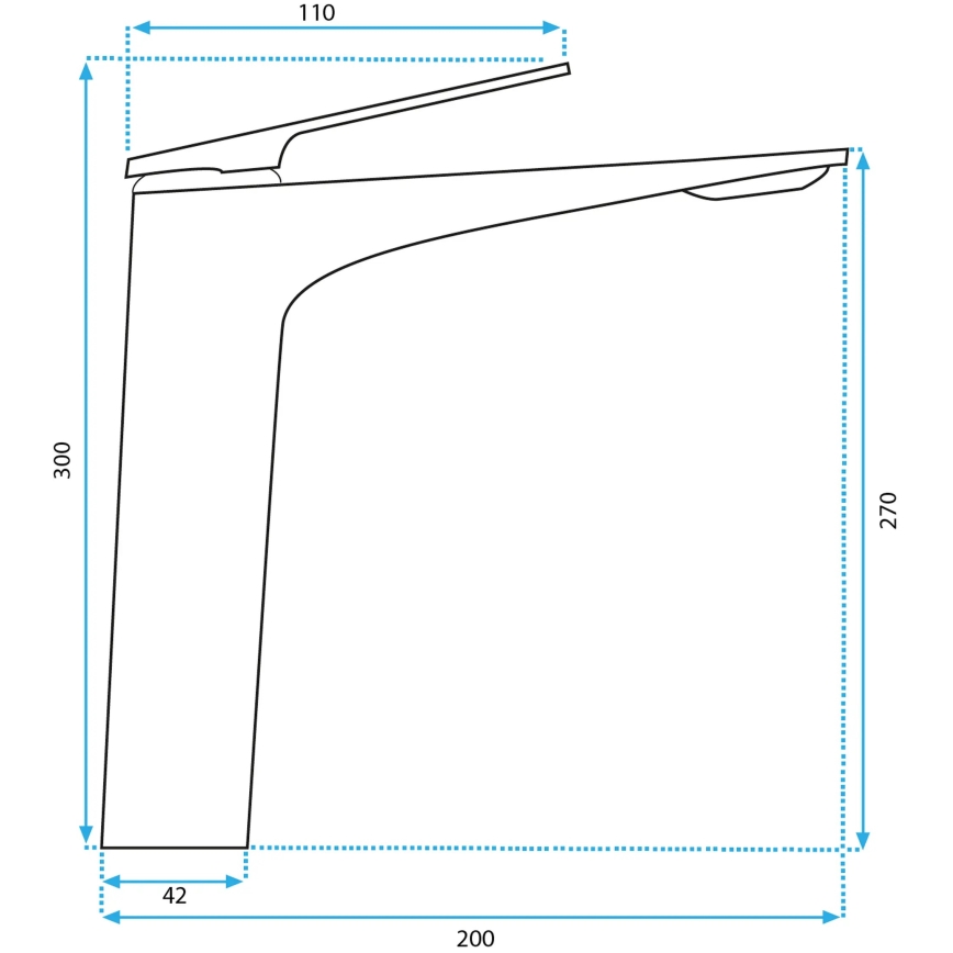 REA-B2704 - Wastafelmengkraan AVALON 30 cm titaan