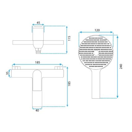 REA-B2707 - Ensemble pour baignoire AVALON, finition dorée brossée