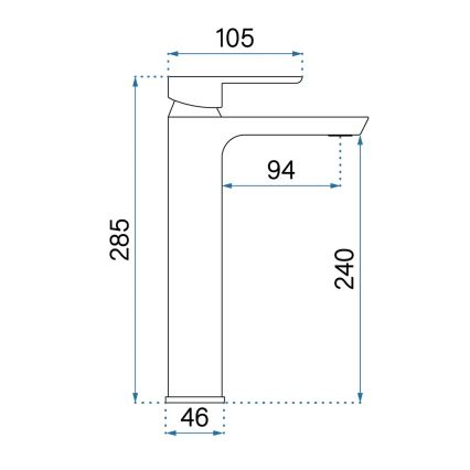 REA-B3006 - Wastafelkraan ARGUS 28,5 cm geborsteld koper