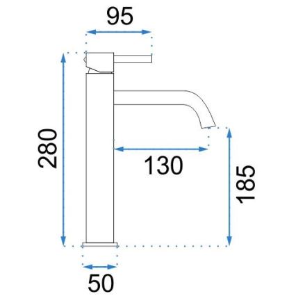 REA-B4103 - Mitigeur pour lavabo LUNGO 28 cm noir