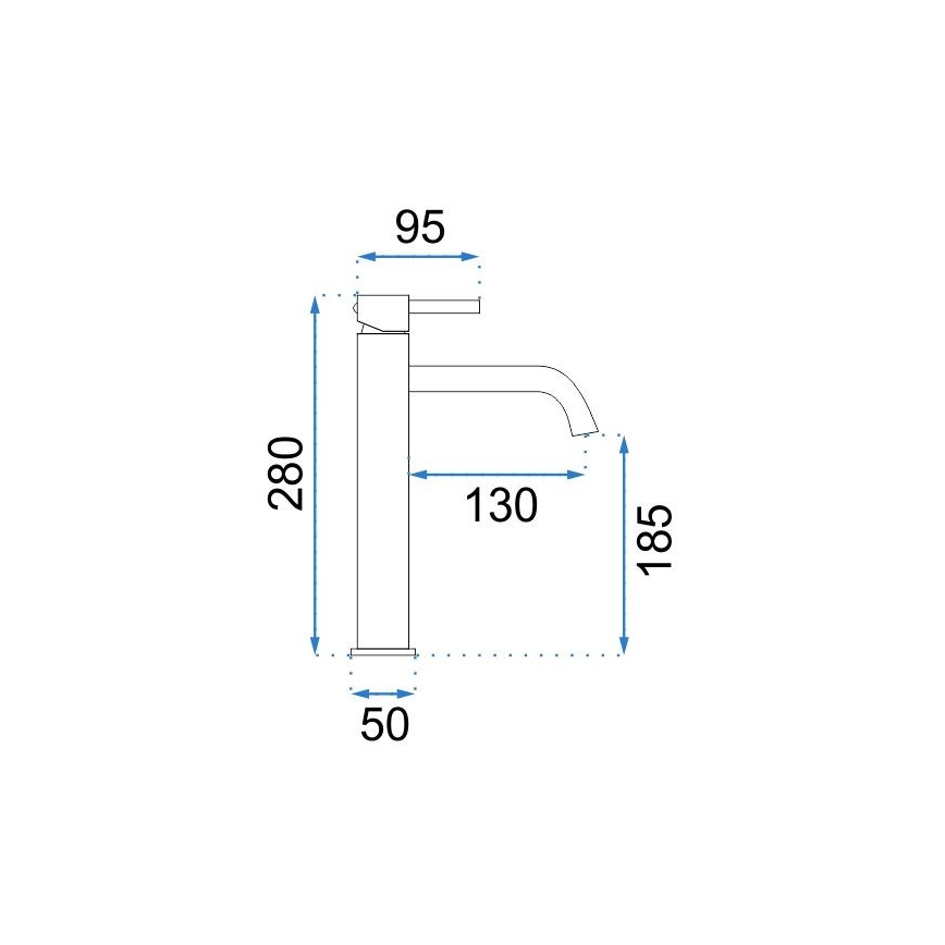 REA-B4104 - Wastafelmengkraan LUNGO 28 cm glanzend chroom