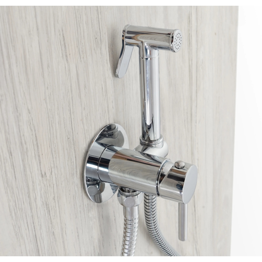 REA-B4106 - Bidetkraan met handdouche voor inbouwmontage LUNGO glanzend chroom