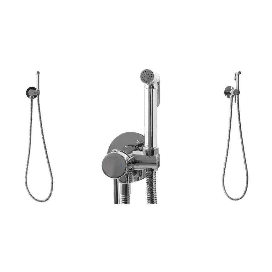 REA-B4106 - Mitigeur pour bidet avec douchette pour installation encastrée LUNGO chrome brillant