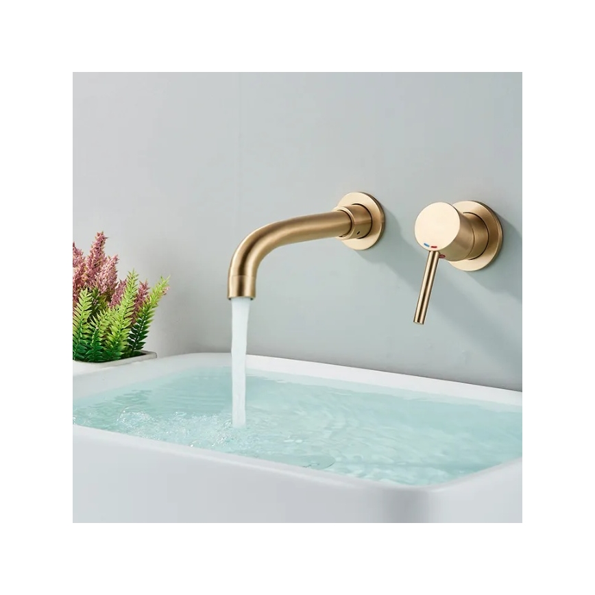 REA-B4109 - LUNGO inbouw-wastafelmengkraan, geborsteld goud