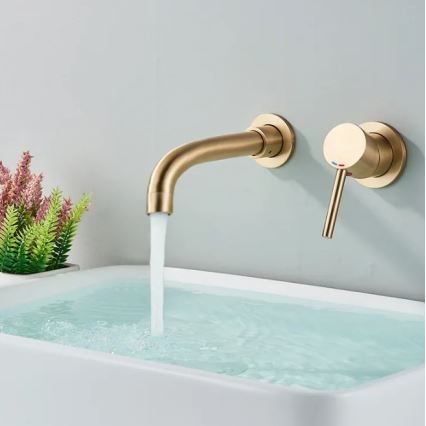 REA-B4109 - Mitigeur pour lavabo encastrable LUNGO, finition dorée brossée