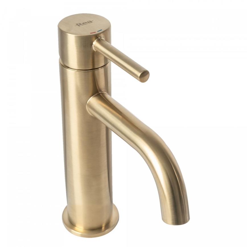 REA-B4527 - Wastafelkraan LUNGO 16,5 cm geborsteld goud
