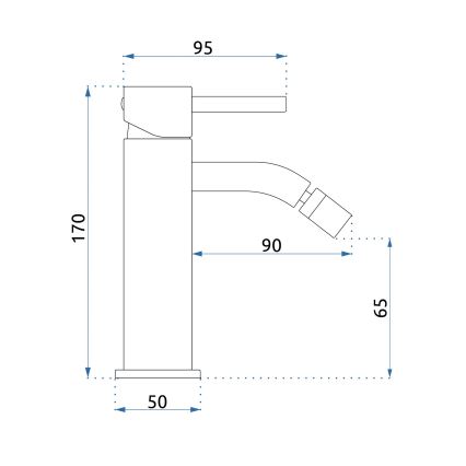 REA-B4700 - Mitigeur pour bidet LUNGO 17 cm, finition or rose