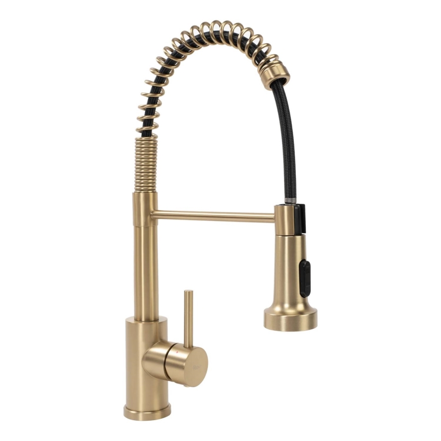 REA-B4821 - Keukenkraan met uittrekbare uitloop COLIN 42,5 cm geborsteld goud