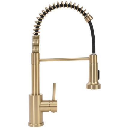 REA-B4821 - Keukenkraan met uittrekbare uitloop COLIN 42,5 cm geborsteld goud