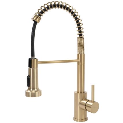 REA-B4821 - Keukenkraan met uittrekbare uitloop COLIN 42,5 cm geborsteld goud