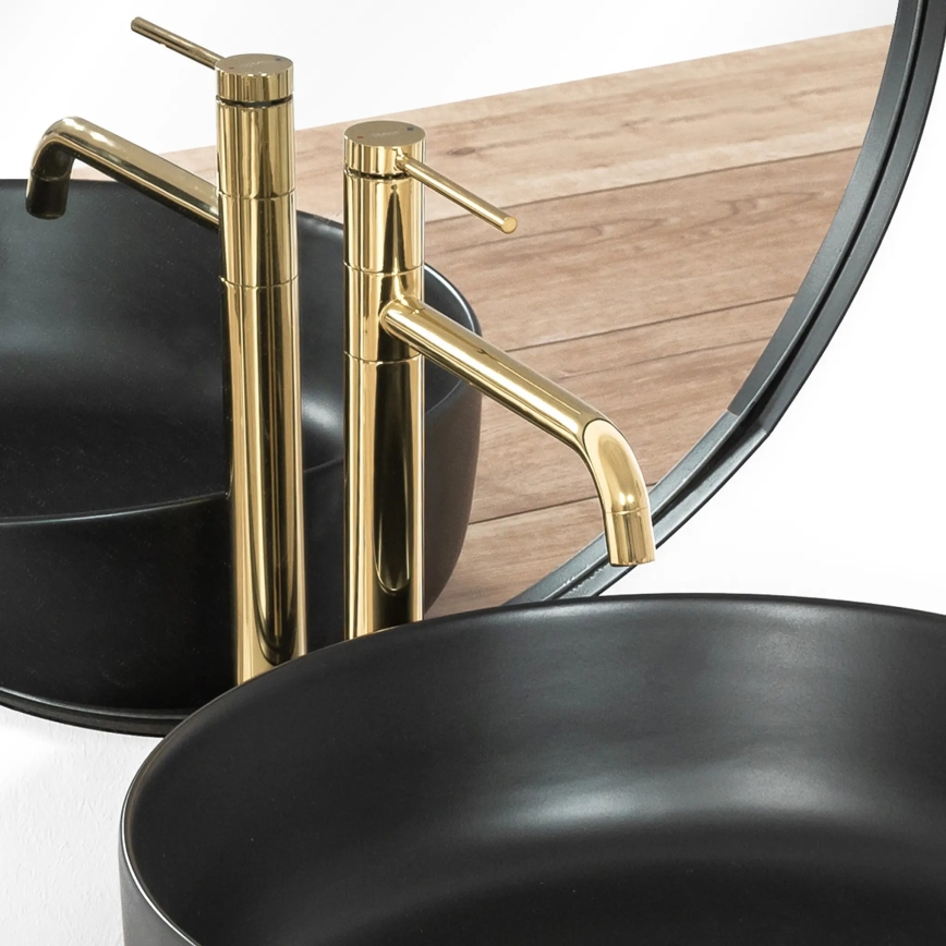 REA-B5002 - Wastafelmengkraan LUGANO 34 cm goudkleurig