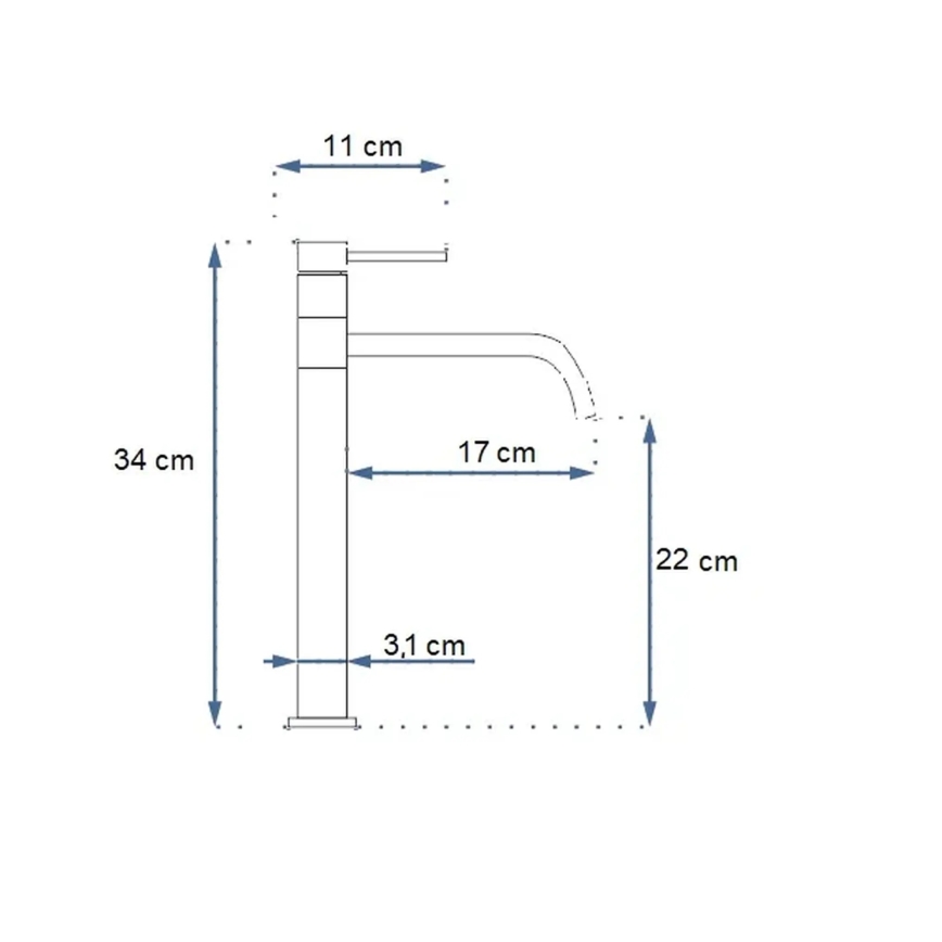 REA-B5002 - Wastafelmengkraan LUGANO 34 cm goudkleurig