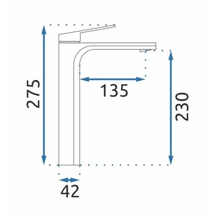 REA-B5062 - Mitigeur pour lavabo MARCO 27,5 cm titane