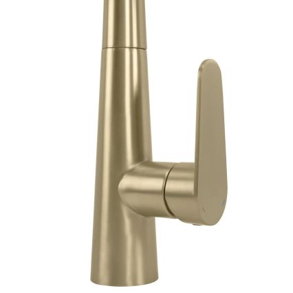 REA-B5312 - Keukenkraan met uittrekbare sproeikop ROSS 43 cm geborsteld goud