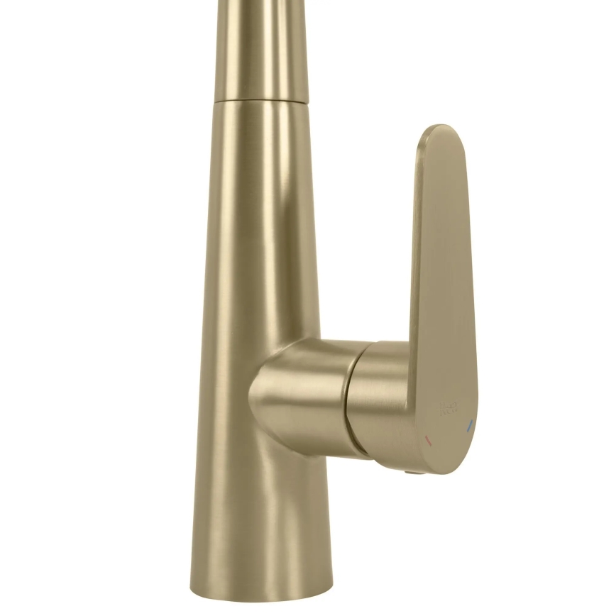 REA-B5312 - Keukenkraan met uittrekbare sproeikop ROSS 43 cm geborsteld goud