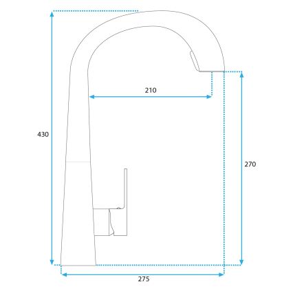 REA-B5312 - Mitigeur d'évier ROSS 43 cm avec douchette extractible, finition dorée brossée