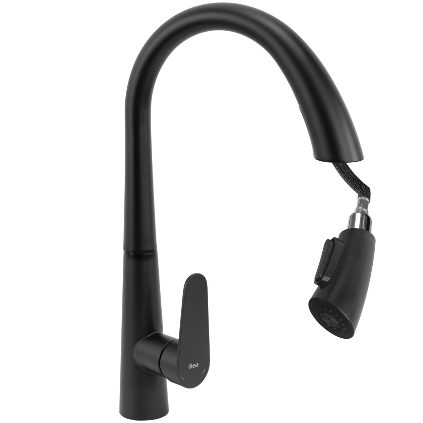 REA-B5313 - Mitigeur de cuisine ROSS 43 cm avec douchette extractible, noir