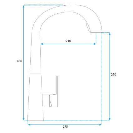 REA-B5313 - Mitigeur de cuisine ROSS 43 cm avec douchette extractible, noir