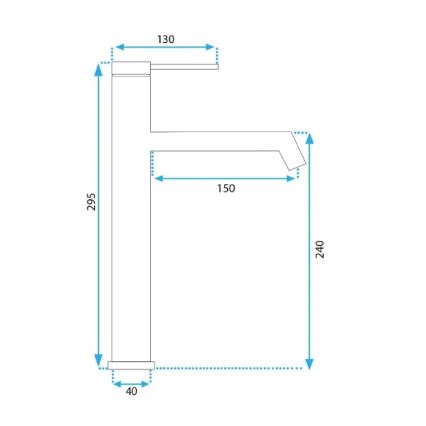 REA-B5320 - Mitigeur de lavabo FOSS 29,5 cm noir mat