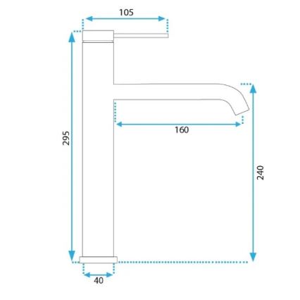 REA-B5329 - Wastafelkraan CLIF 29,5 cm geborsteld goud