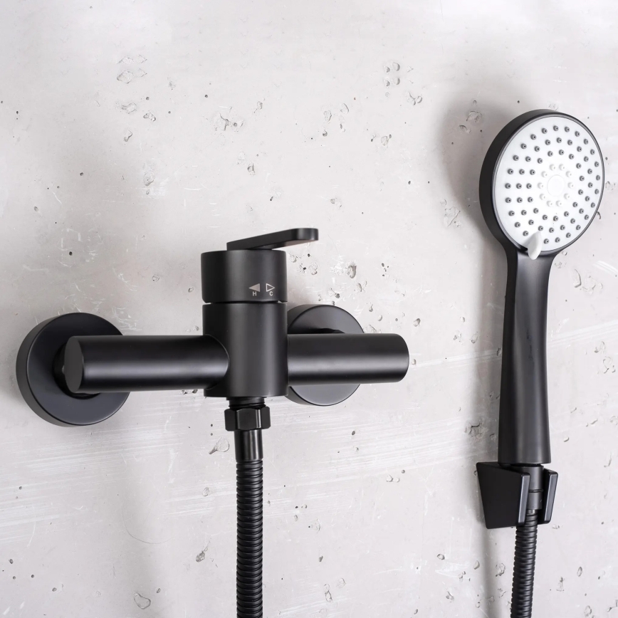REA-B5500 - Ensemble de douche avec mitigeur ONTARIO noir