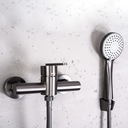 REA-B5503 - Ensemble de douche avec mitigeur ONTARIO titane