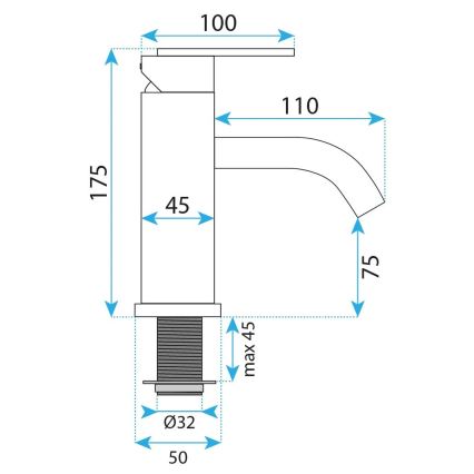 REA-B5505 - Mitigeur pour lavabo ONTARIO 17,5 cm, finition dorée brossée