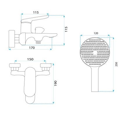 REA-B5942 - Kit de robinetterie pour baignoire MARCO, finition or brossé