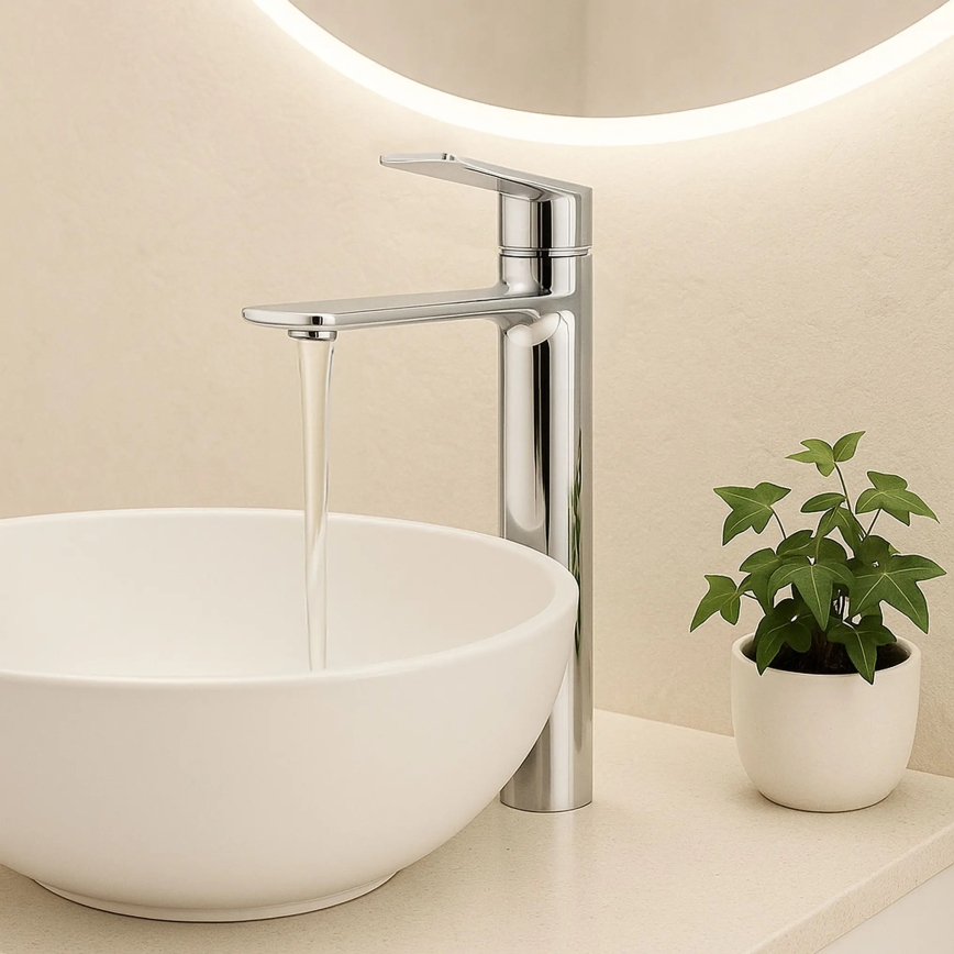REA-B6203 - Wastafelkraan STORM 29,5 cm glanzend chroom