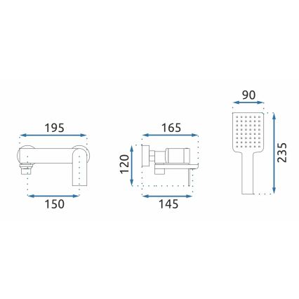 REA-B6204 - Ensemble pour baignoire STORM chrome brillant